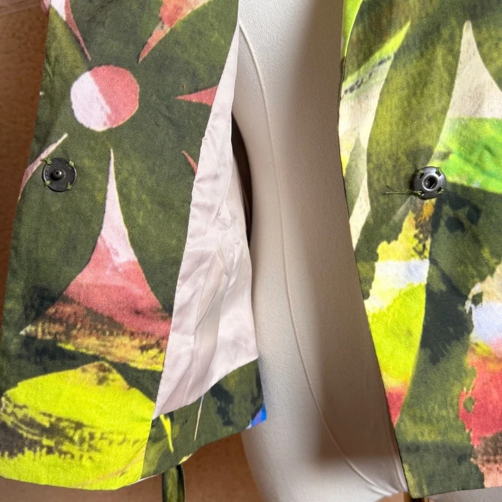PAUW Amsterdam Art to Wear Abstract Floral Tie Waist Blazer Jacket S/M‎